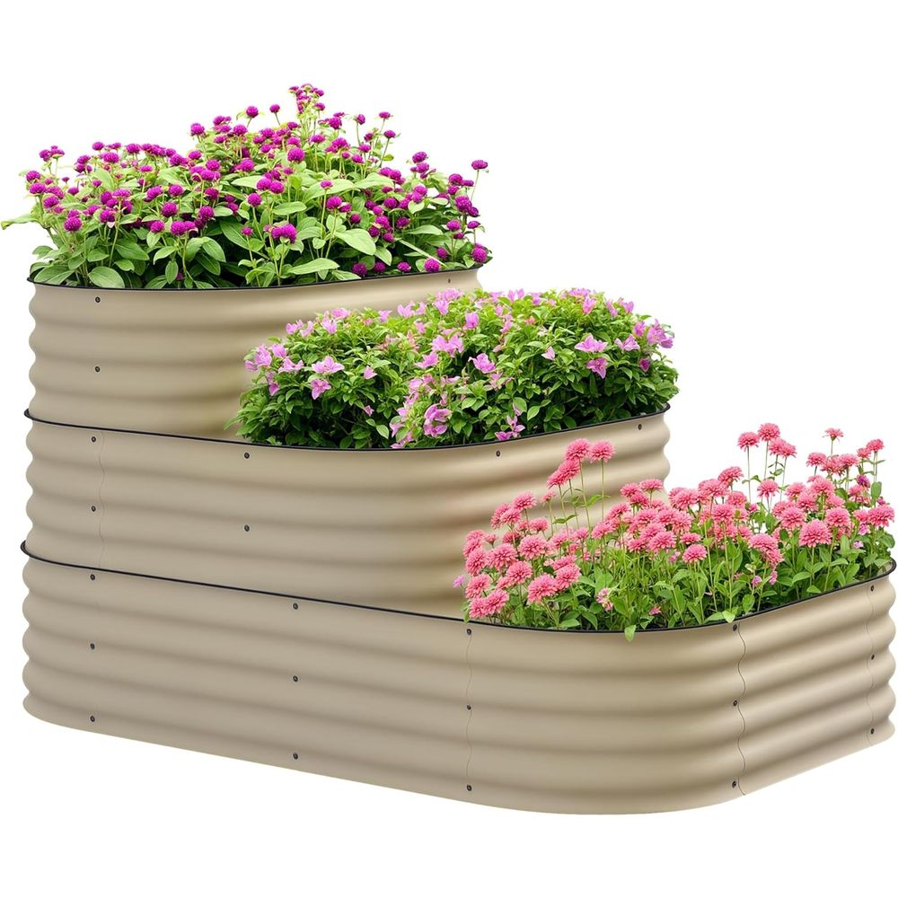 Raised Bed Planter Box - Трехуровневая стальная грядка для овощей, 62.25