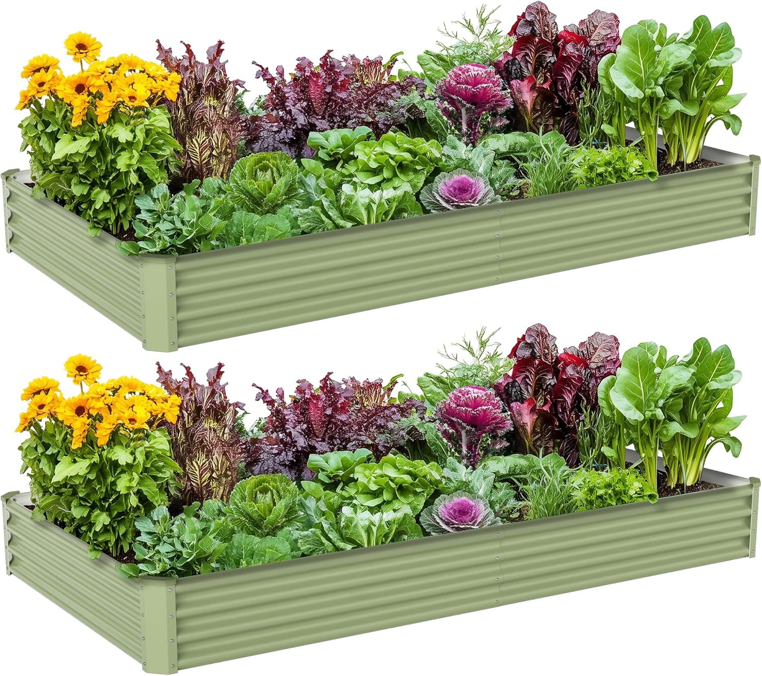 Raised Bed Planter Box - Металлическая оцинкованная грядка для огорода, 8x4x1