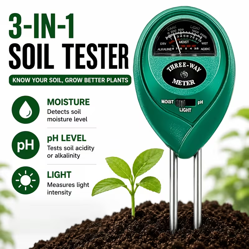 Soil Ph Meter - Тестер почвы 3-в-1 (измеритель влажности, pH