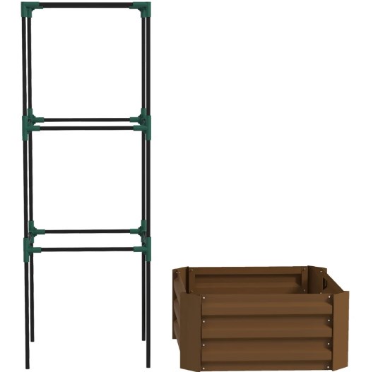 Raised Bed Planter Box - Оцинкованный приподнятый грядочный ящик с сеткой