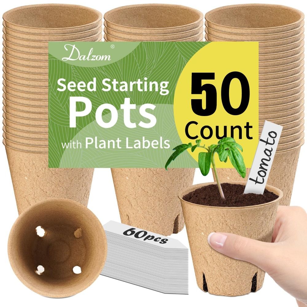 Seed Starter Trays - 50 шт. биоразлагаемых горшков для рассады