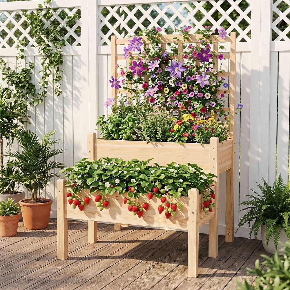 Двухуровневая приподнятая гряд – обзор и цена Raised Bed Planter Box