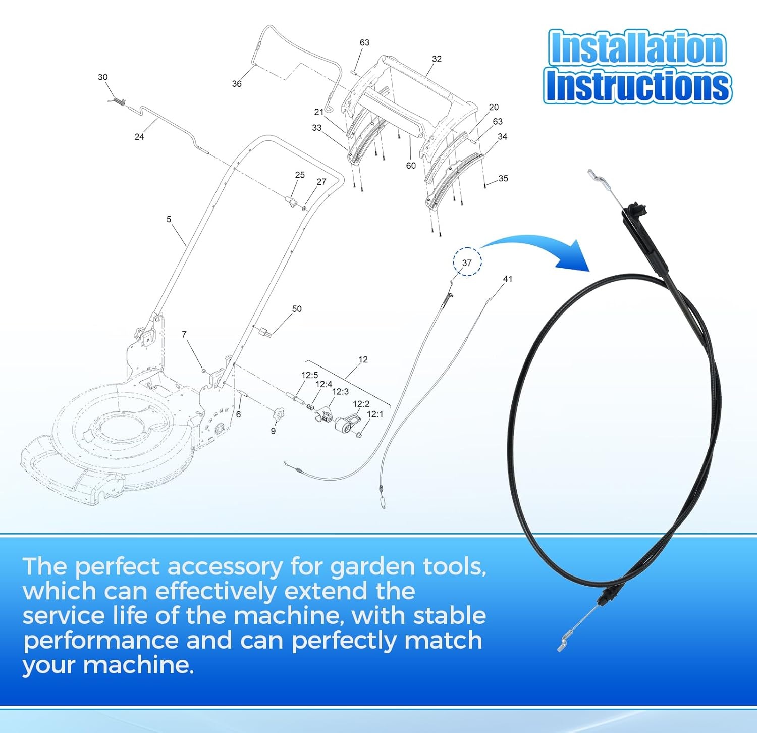 Трос тормозной PP B&S 139-6594 – обзор и цена Gardening Tools B&M