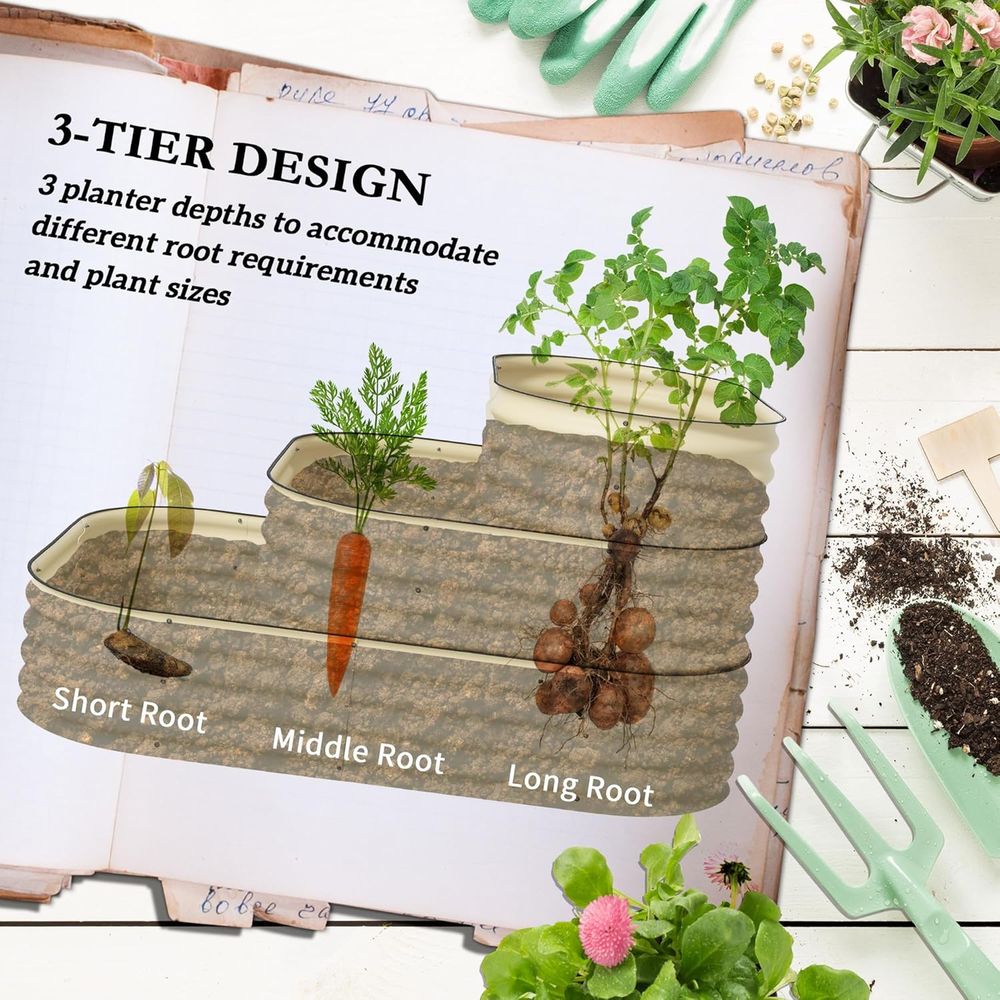 Трехуровневая стальная грядка  – обзор и цена Raised Bed Planter Box