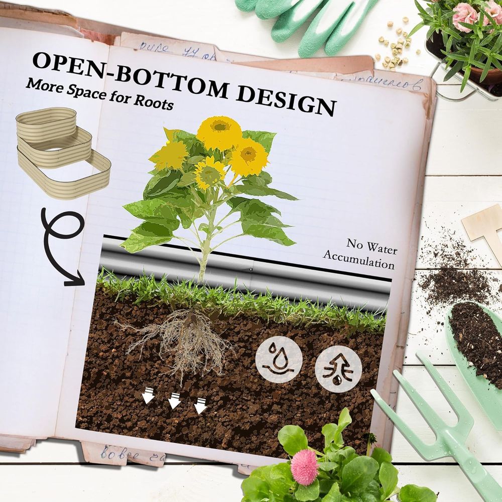 Трехуровневая стальная грядка  – обзор и цена Raised Bed Planter Box
