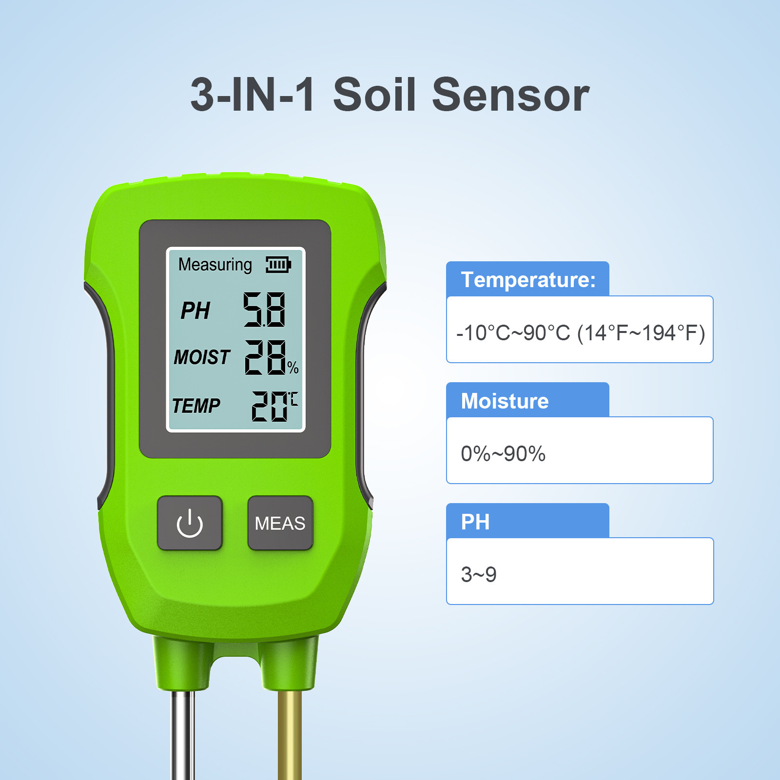 Цифровой измеритель почвы 3-в- – обзор и цена Soil Ph Meter